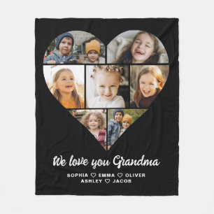 Cute We love you Grandma photo collage Fleece Blanket