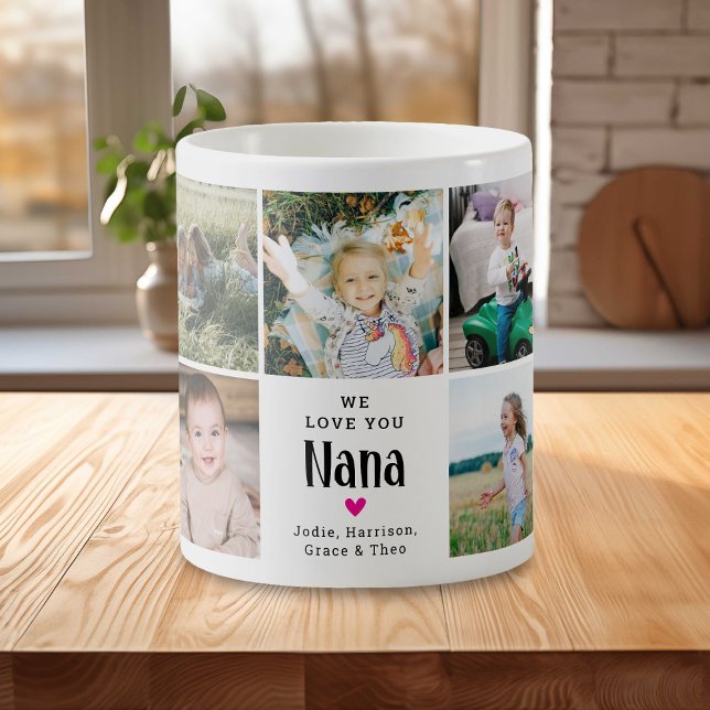 Cute 'We Love You Nana' Photo Collage Coffee Mug (Creator Uploaded)