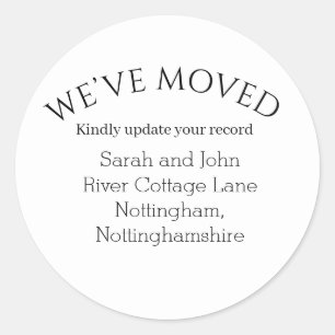 Cute We’ve Moved Announcement Black Stickers