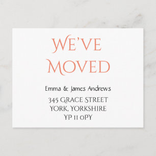 Cute We’ve Moved New Address Announcement Orange Postcard