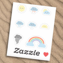 Cute Weather Icons Stickers Set