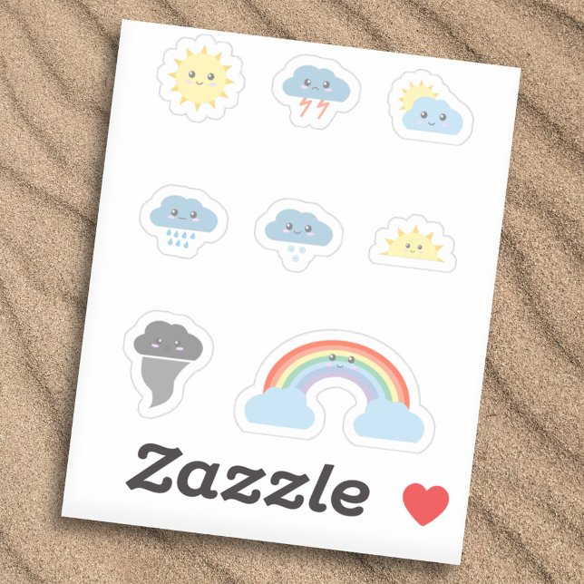 Cute Weather Icons Stickers Set (Cute Weather Icons Stickers Set)