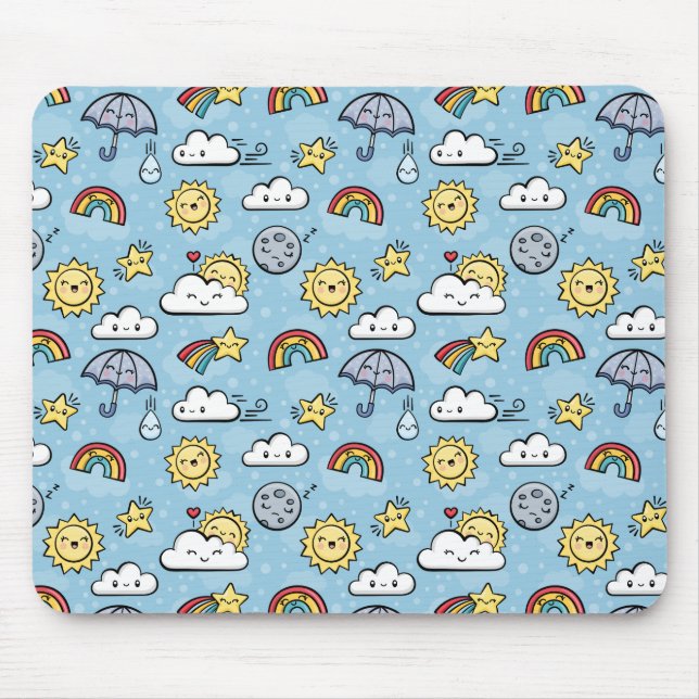 Cute Weather Mouse Pad (Front)