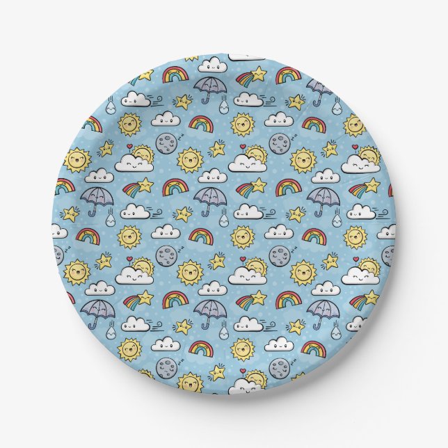 Cute Weather Paper Plate (Front)