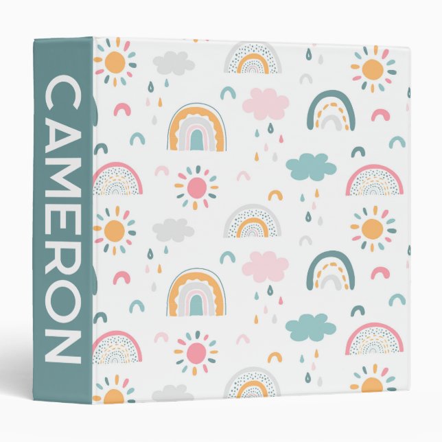 Cute Weather Pattern Binder (Front/Spine)