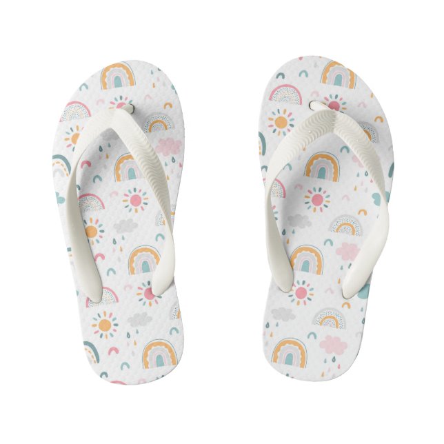 Cute Weather Pattern Kid's Flip Flops (Footbed)