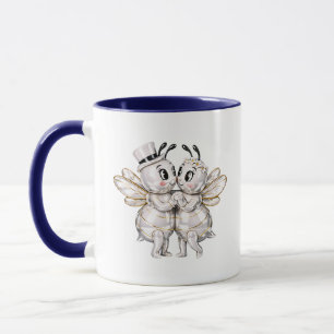 Cute Wedding Bee Couple Romantic Mug