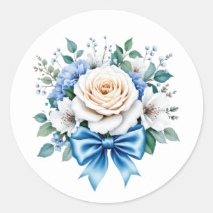 Cute Wedding Bouquet customizable  Classic Round Sticker