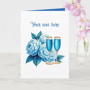 Cute Wedding Champagne flowers customizable Card