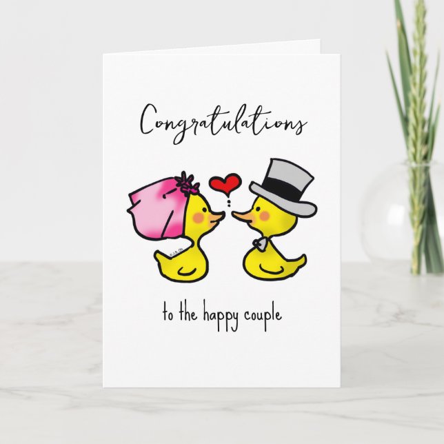 cute wedding congratulations  card (Front)