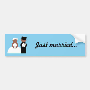 Cute wedding couple bumper sticker