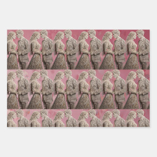 Cute Wedding Couple Holding Hands  Wrapping Paper Sheet
