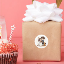 Cute Wedding Couple with Dogs – Spooky Pastel