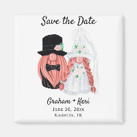 Cute Wedding Gnome Couple Save the Date