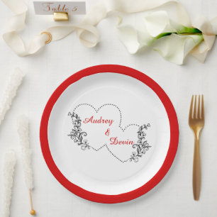 Cute Wedding Reception Dinner Paper Plate
