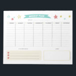 Cute Weekly Planner for Kids Notepad<br><div class="desc">This weekly planner has space to write your to-dos from Monday to Friday,  and a place to write down your weekly goals and notes. It features a cute design style for kids. You can also use this as a shopping list or for school!</div>