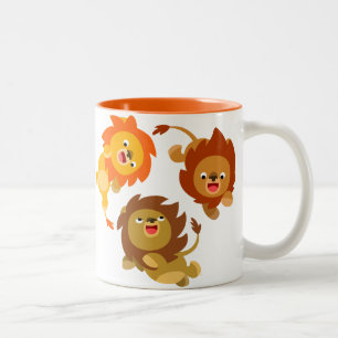 Cute Weightless Cartoon Lions Mug