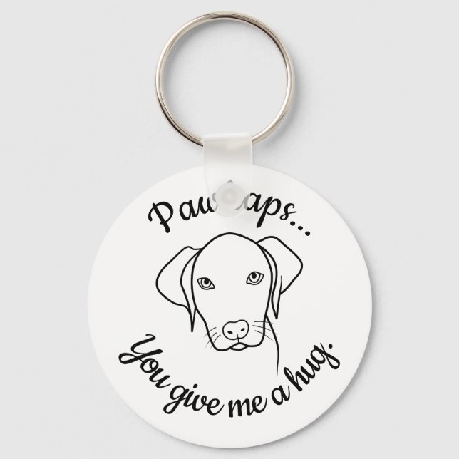 Cute Weimaraner dog in need for a hug Keychain (Front)