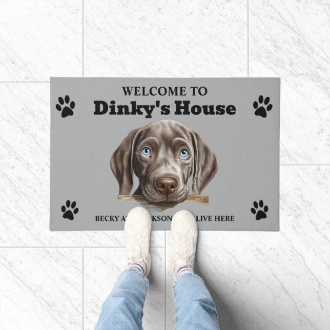 Cute Weimaraner Dog Photo Doormat (Indoor)