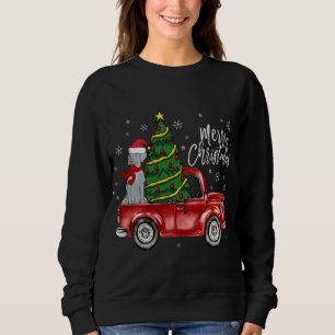 Cute Weimaraner Dog Truck Merry Christmas Dog Love Sweatshirt