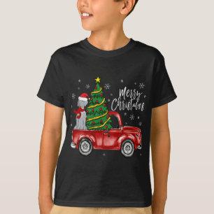Cute Weimaraner Dog Truck Merry Christmas Dog Love T-Shirt