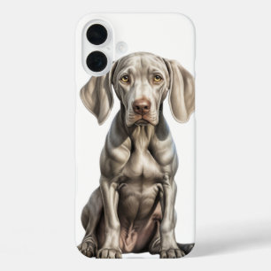 CUTE WEIMARANER PUPPY DOG SITTING iPhone 16 PLUS CASE