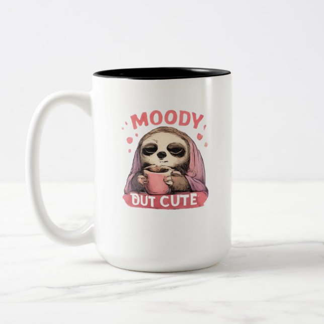 Cute Weird Humour Graphic  Two-Tone Coffee Mug (Left)