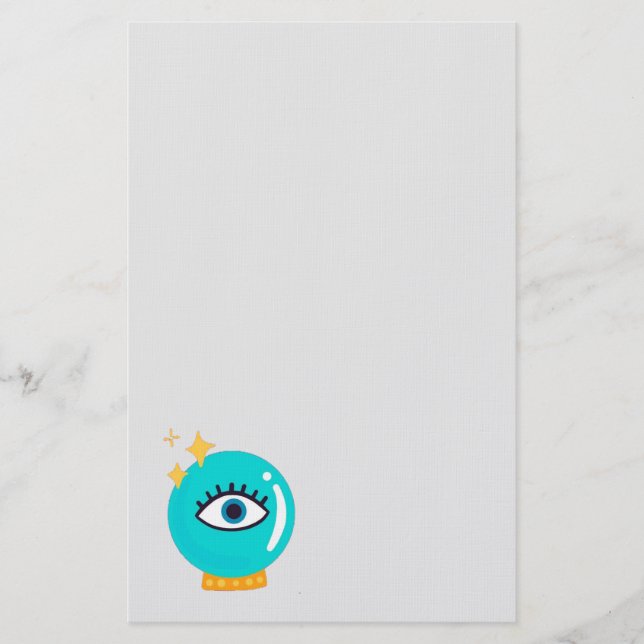 Cute weird third eye crystal ball stationery (Front)
