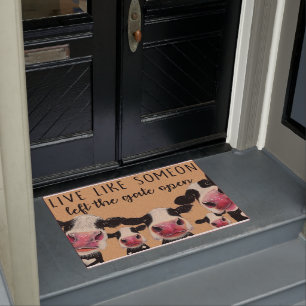 Cute Welcome Milk Cows Doormat, Funny Milk Cow Mat