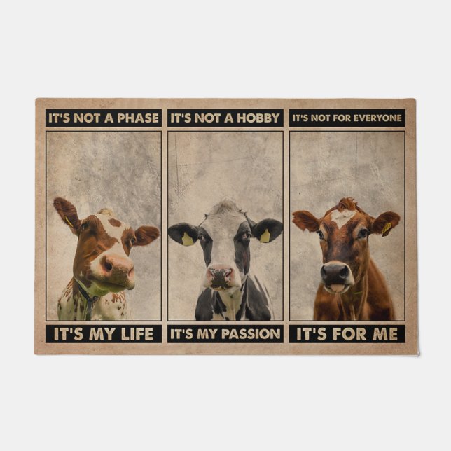 Cute Welcome Milk Cows Doormat,Funny Milk Cows Mat (Front)