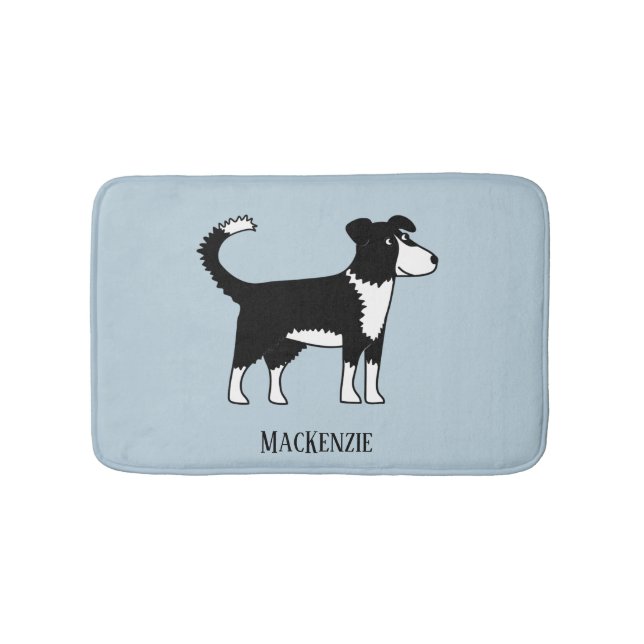 Cute Welsh Border Collie Dog Bath Mat (Front)