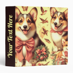 Cute Welsh Corgi Cardigan Illustration Binder