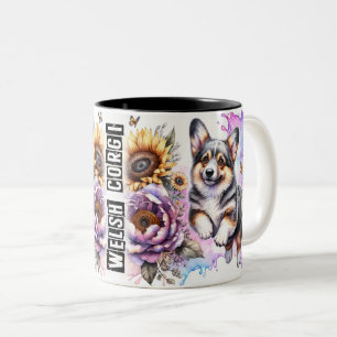 Cute Welsh Corgi Dog Two-Tone Coffee Mug