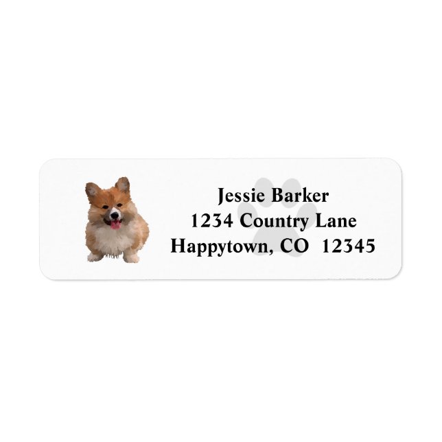 Cute Welsh Corgi Return Address Label (Front)