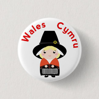 Cute Welsh Costume Pin Button Badge