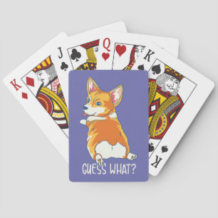 Cute Welsh Pembroke Corgi Butt Guess What Gag Playing Cards