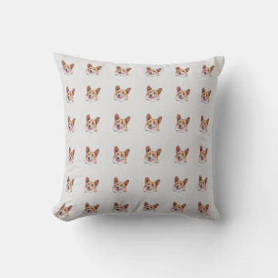 Cute Welsh Pembroke Corgi Pattern Throw Pillow