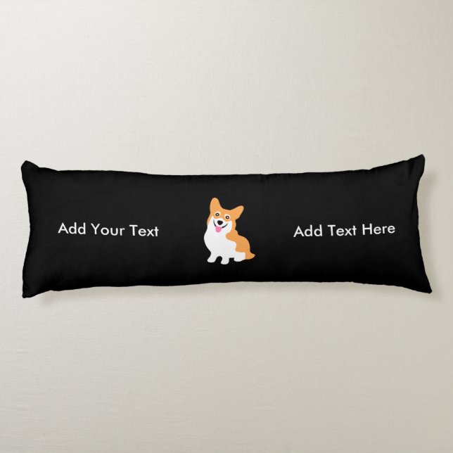 Cute Welsh Pembroke Corgi Puppy Body Pillow (Back)
