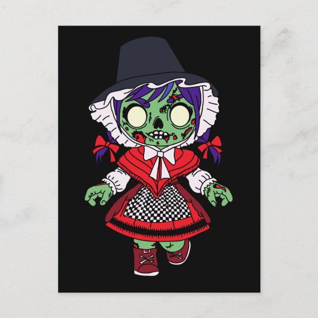 Cute Welsh Zombie Postcard (Front)
