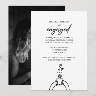 Cute We're Engaged Photo Engagement Party Invitation