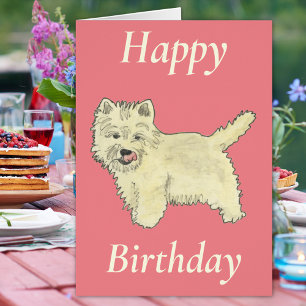 Cute West Highland Terrier Dog Pink 