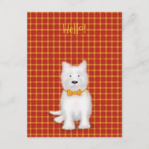 Cute West Highland terrier 'hello' postcard