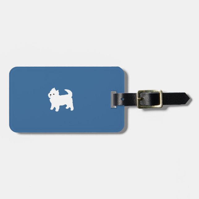 Cute West Highland Terrier White Puppy Luggage Tag (Front Horizontal)