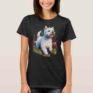 Cute West Highland White Terrier Dog on Westie  2 T-Shirt