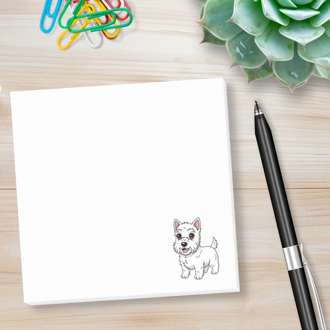Cute West Highland White Terrier Dog Post-it Notes (Creator Uploaded)
