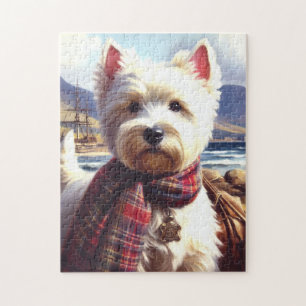 Cute West Highland White Terrier Painting Jigsaw Puzzle