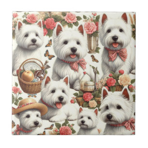 Cute West Highland White Terrier Seamless Tile