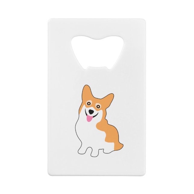 Cute West Pembroke Corgi Pup Wallet Bottle Opener (Back)