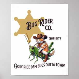 Cute Western Cowboy Cat Tab Poster