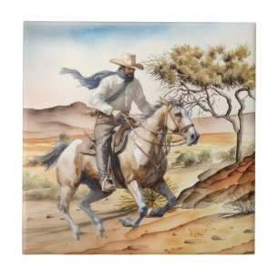 cute Western cowboy desert  Tile